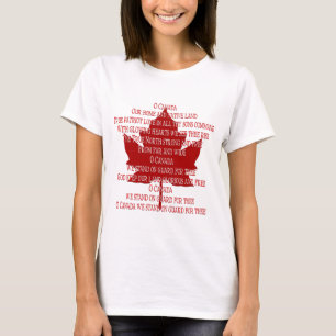 Camiseta do Hino do Canadá Feminina Souvenir do Ca