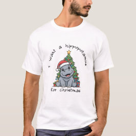 Camiseta do Hipopótamo Bebê de Natal