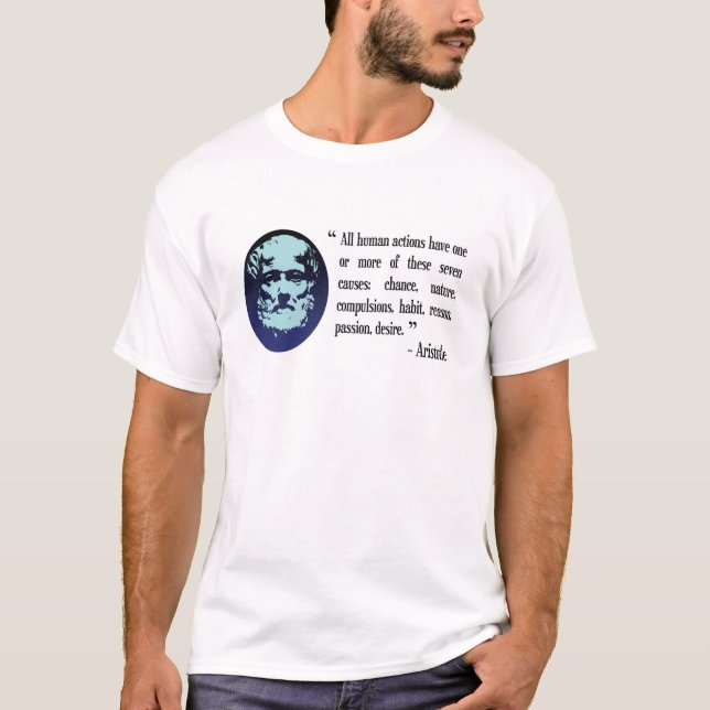 Camiseta Do homem filosófico das cotações de Aristotle o (Frente)
