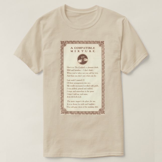 Camiseta do Homem que Bebe (Frente do Design)