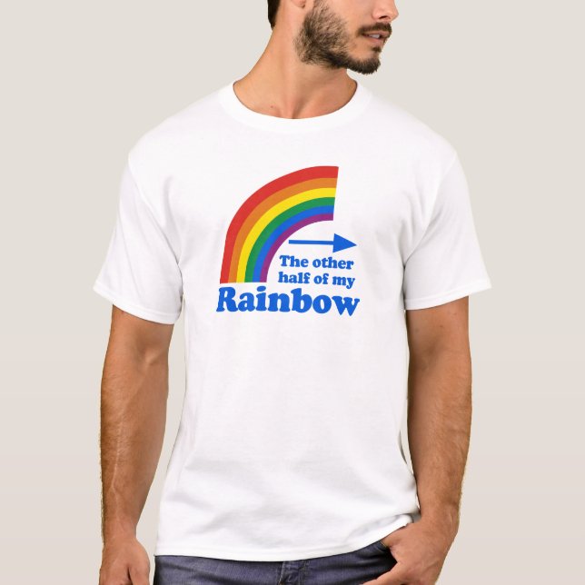 Camiseta Do humor gay do arco-íris planície do direito (Frente)