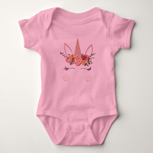 Camiseta do Impressão da Coroa Unicorn Toddler (Frente)