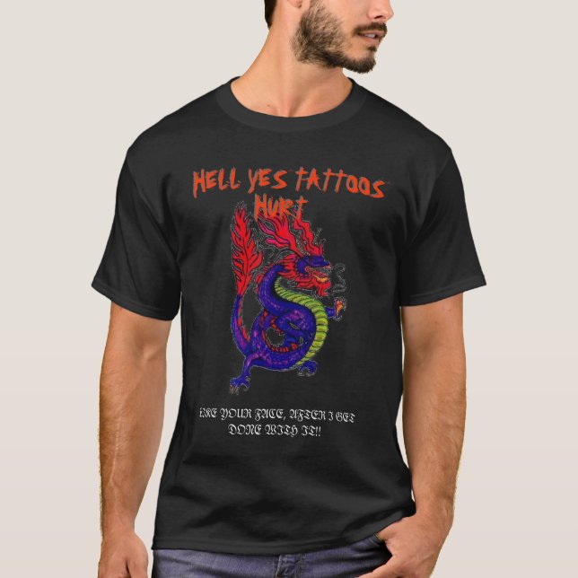 CAMISETA DO INFERNO DANO DOS TATUAGENS SIM (Frente)