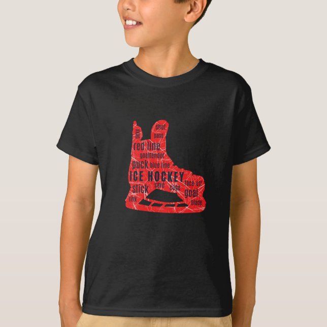 Camiseta do jogador de hóquei - skate vermelho com (Frente)