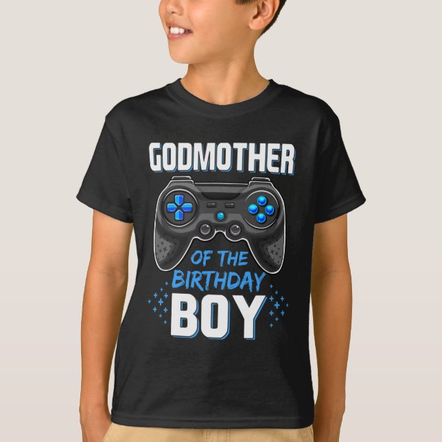 Camiseta Do Jogo De Vídeo Da Família Birthday Boy Matching  (Frente)