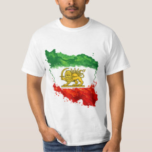 Camiseta do Leão e Sol do Irã   Persa Shir o Khors
