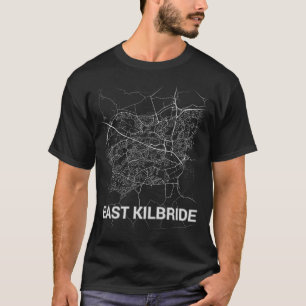 Camiseta Do leste - mapa da cidade do kilbride (LETRAS