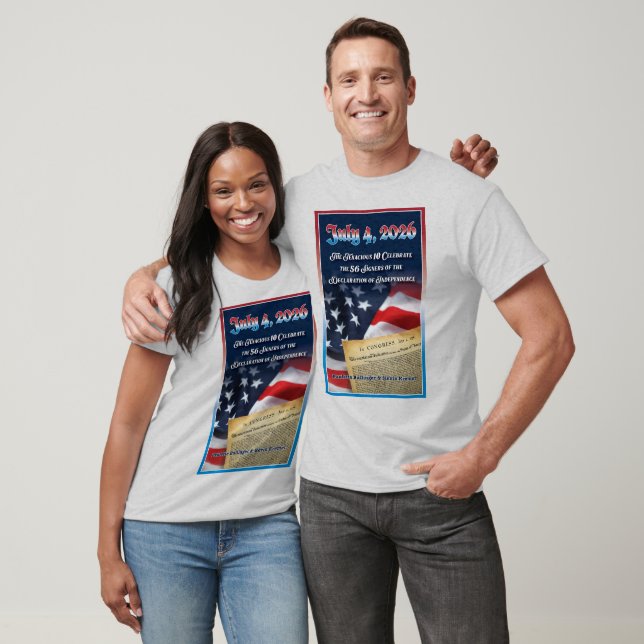 Camiseta do Livro de 4 de Julho de 2026 (Unissex)