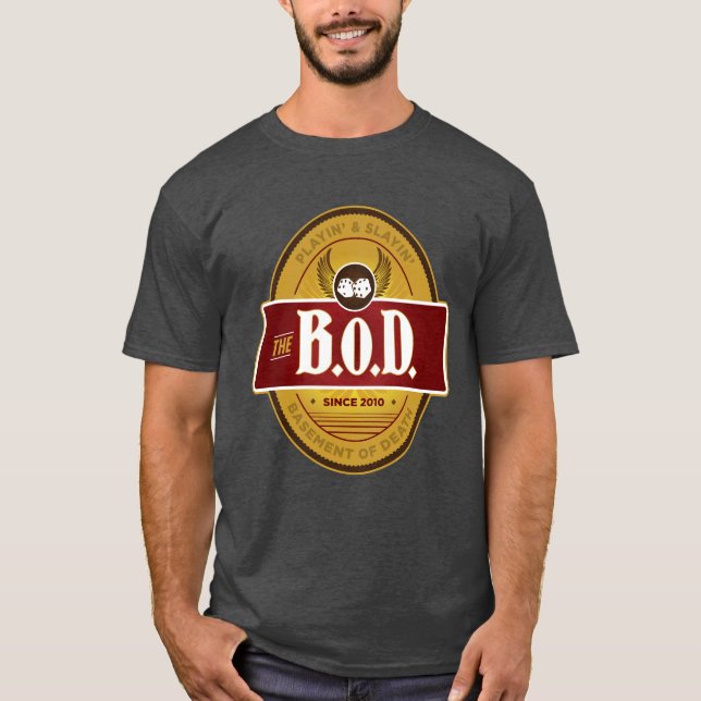 Camiseta do logotipo BoD - Heather de carvão (Frente)