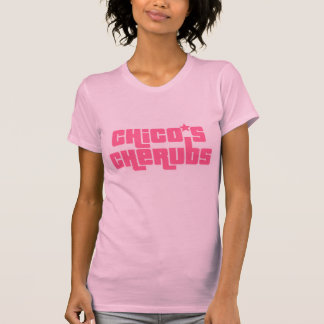 Camiseta do logotipo Chico Cherubs rosa a rosa