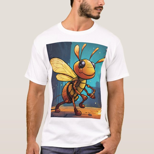 Camiseta do logotipo Design digital Honeybee (Frente)