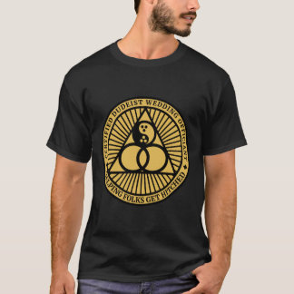 Camiseta do logotipo do curso oficial de casamento