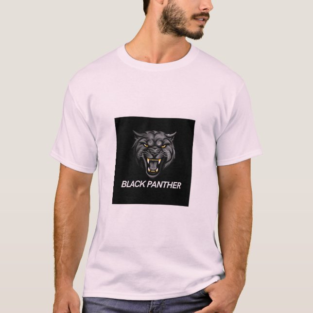 Camiseta do logotipo preto da pantera (Frente)