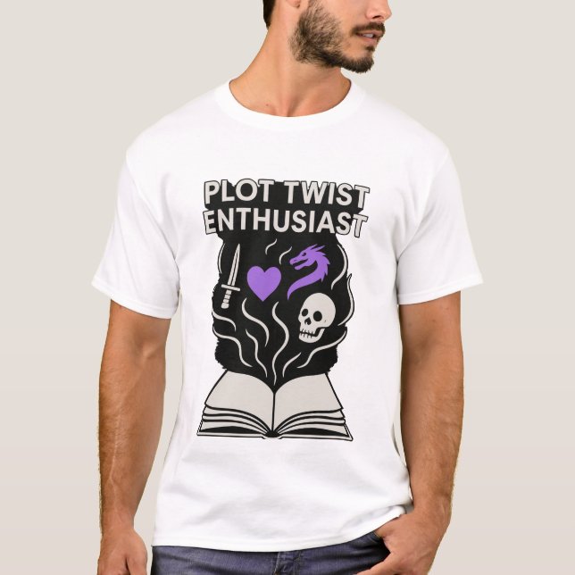 Camiseta do Lover do Livro Místico - Fantasia e Li (Frente)