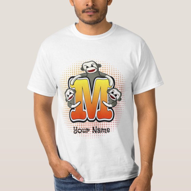 Camiseta do Macaco de Meia com M Inicial (Frente)