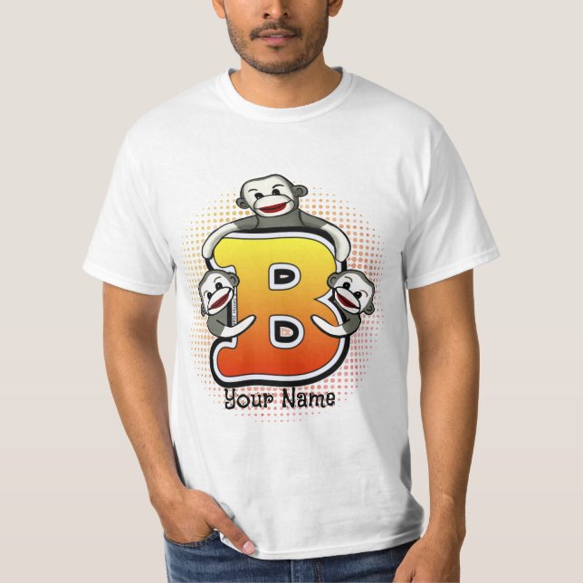 Camiseta do Macaco de Meia com Monograma B (Frente)