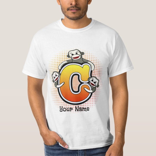 Camiseta do Macaco de Meia com Monograma C (Frente)