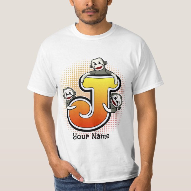 Camiseta do Macaco de Meia com Monograma J (Frente)
