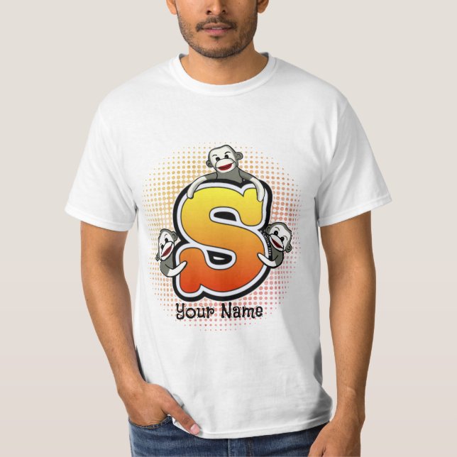 Camiseta do Macaco de Meia Monograma S (Frente)