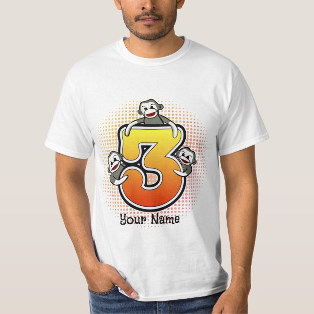 Camiseta do Macaco de Meia Número 3 (Frente)
