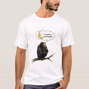 Camiseta do macaco engraçado pensativo