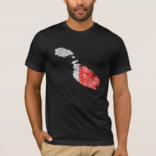 Camiseta do Mapa da Bandeira de Malta (Frente)