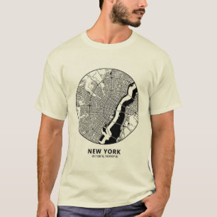 Camiseta do Mapa da Cidade de Nova York – Preto e