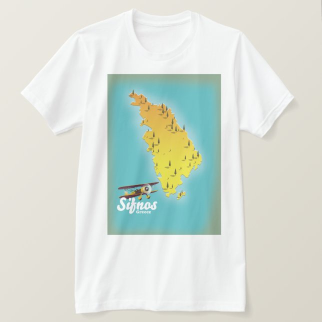 Camiseta do mapa da ilha grega de Samos (Frente do Design)