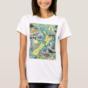 Camiseta do Mapa da Nova Zelândia