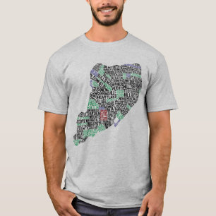 Camiseta do mapa da tipografia de Staten Island NY