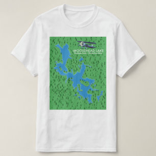 Camiseta do mapa do Lago Moosehead, Condado de Pis