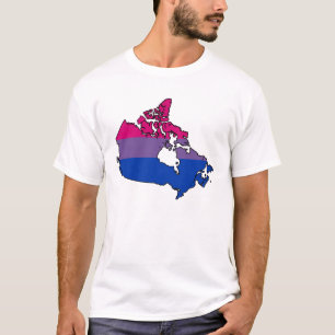 Camiseta do mapa do orgulho bissexual canadense