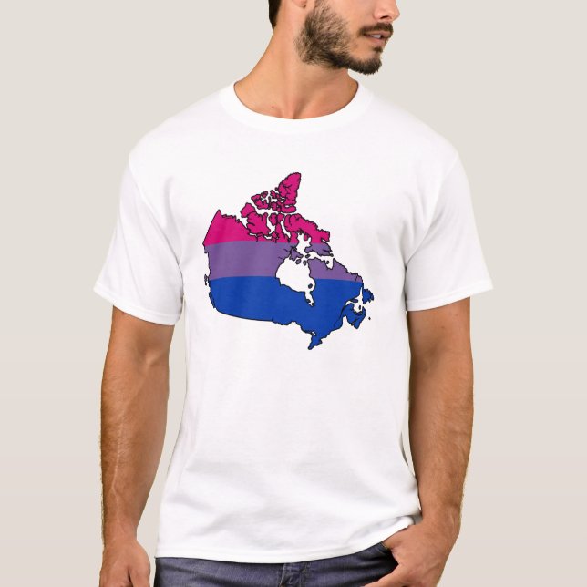 Camiseta do mapa do orgulho bissexual canadense (Frente)
