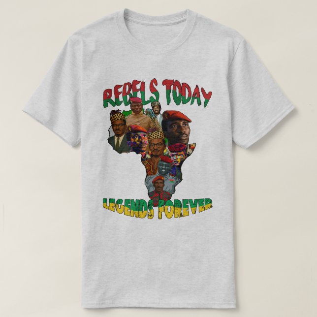 Camiseta do mapa Pan-Africano Sankara, Traoré & Lu (Frente do Design)