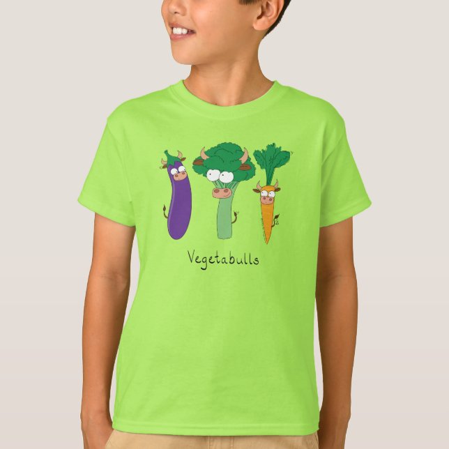Camiseta do Menino das Crianças Engraçadas de Vege (Frente)