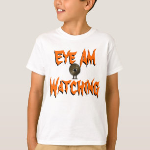 Camiseta do Monstro de Halloween Eu Estou Observan