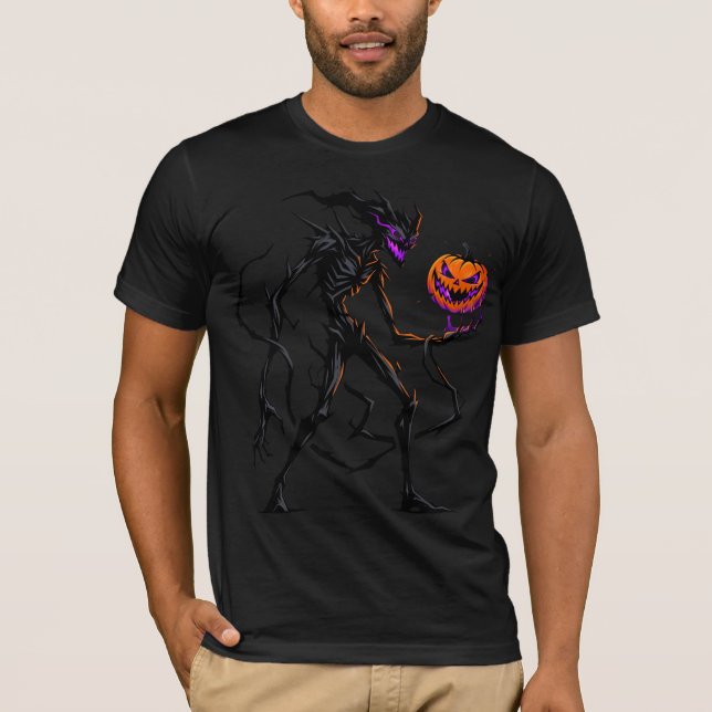 Camiseta do Monstro de Sombra Gótica segurando Jac (Frente)