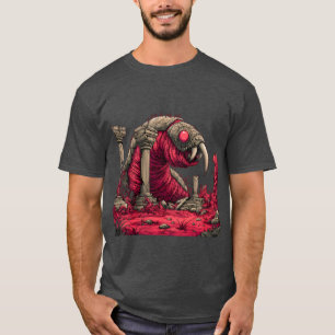 Camiseta do Monstro Verme Alienigena Vermelho Giga