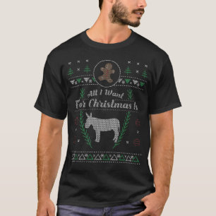 Camiseta Do Natal diminuto do asno do animal de estimação