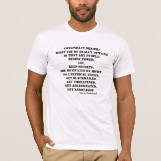Camiseta do negador da conspiração