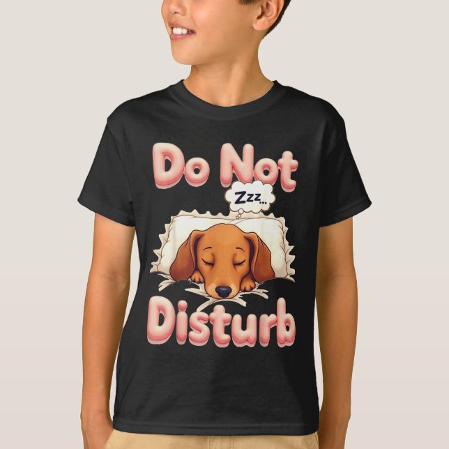 Camiseta Do Not Disturb Wiener Dog Funny Dachshund Pajamas  (Frente)