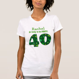 Camiseta Do número afortunado do trevo de 40 aniversários