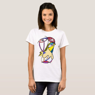 Camiseta Do "O T-shirt da cara pássaro" da senhora