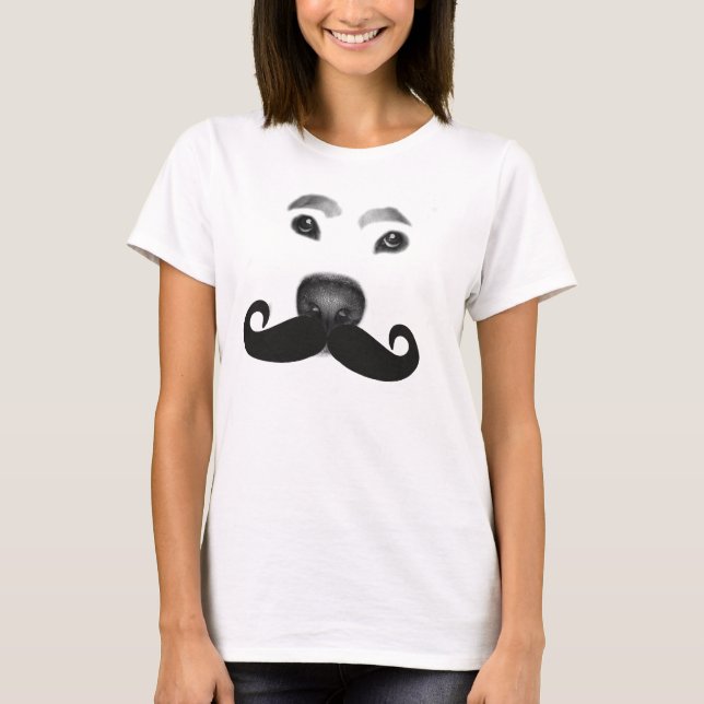 Camiseta Do "O t-shirt do bigode cão" de MDD (Frente)