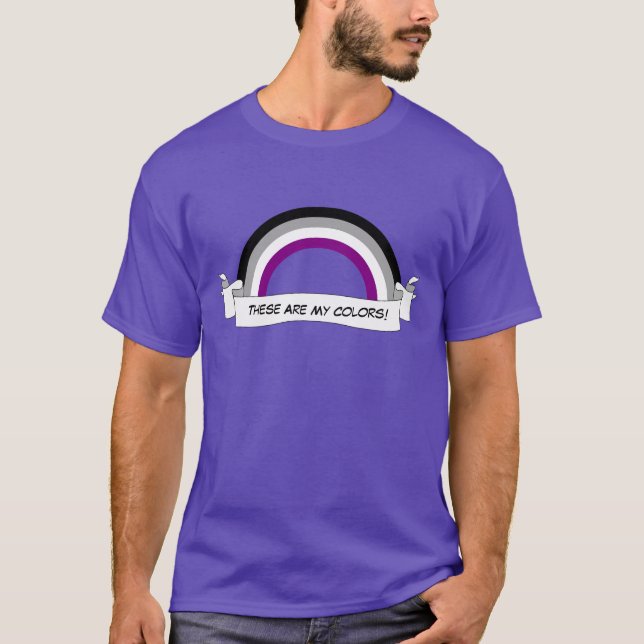 Camiseta do orgulho do arco-íris assexual (Frente)