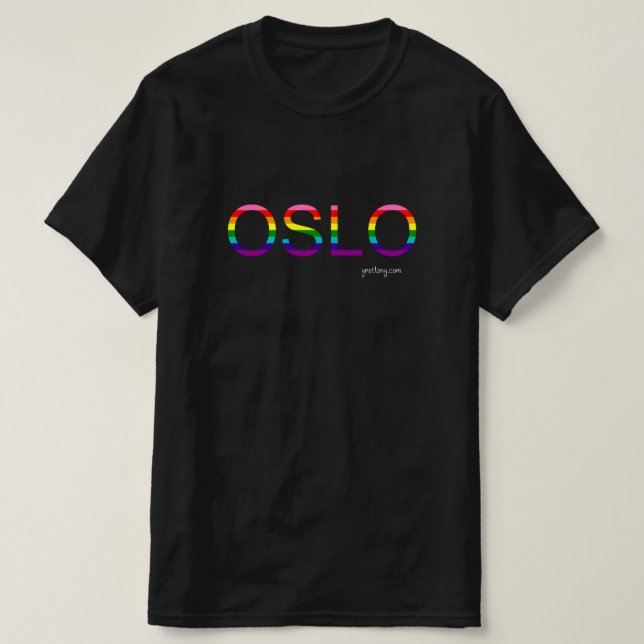 Camiseta do Orgulho Oslo | Bandeira Gay (Frente do Design)