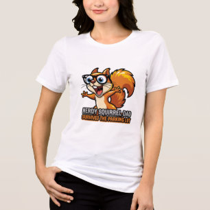 Camiseta do Pai Esquilo Nerd no Estacionamento