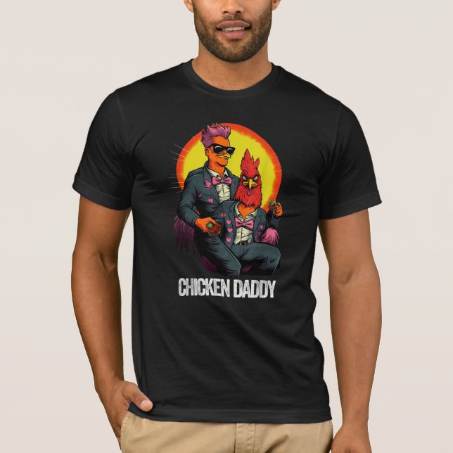 Camiseta do papai frango engraçado  (Frente)