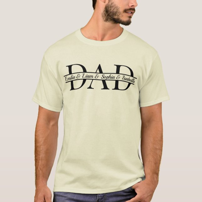 Camiseta do Papai Personalizada com Nomes dos Filh (Frente)