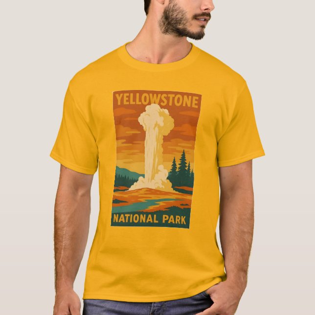 Camiseta do Parque Nacional Yellowstone (Frente)